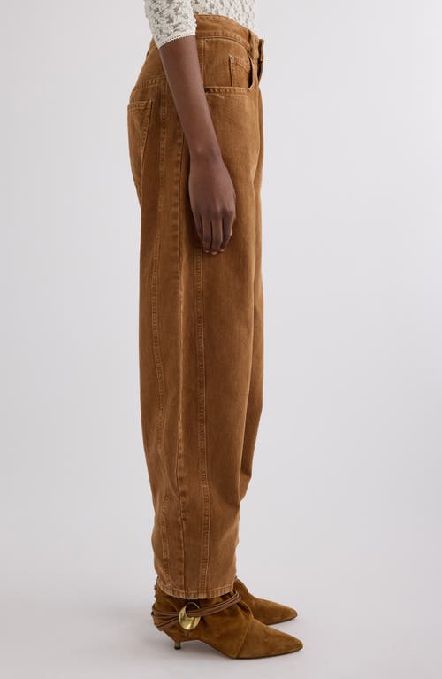 Isabel Marant Oriane Barrel Leg Jeans In Brown