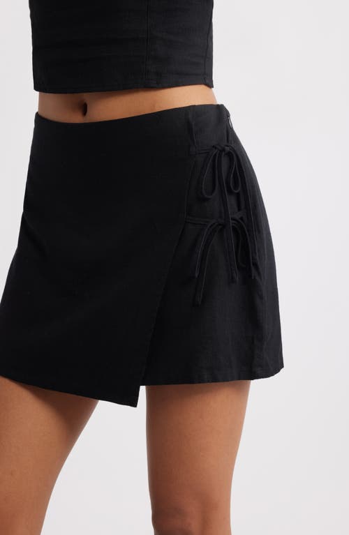 Bp. Side Tie Linen Blend Miniskirt