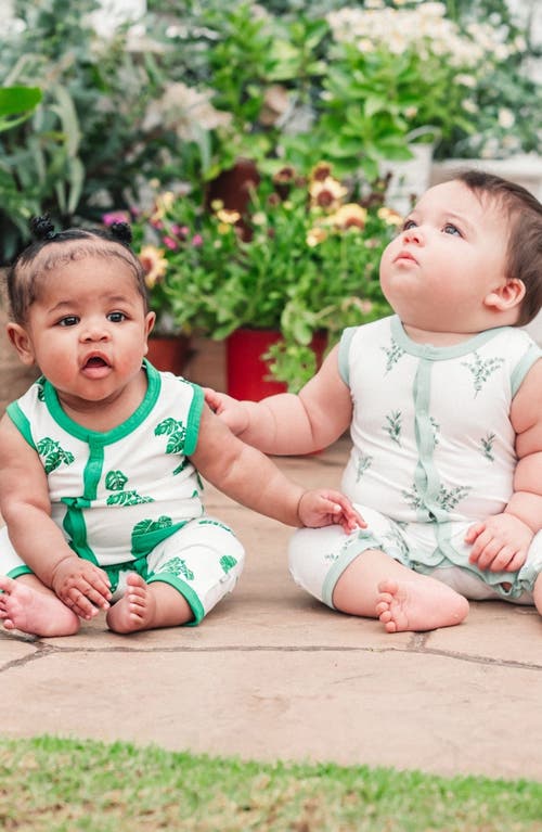 Kyte Baby Monstera Romper In Green