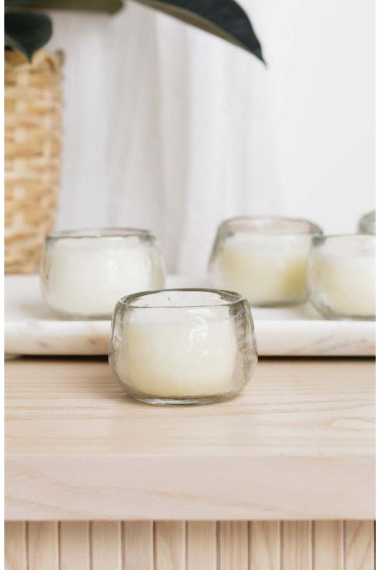 Pebbled Filled Mini-Votive Candles - Set of 6, Alternate, color, White