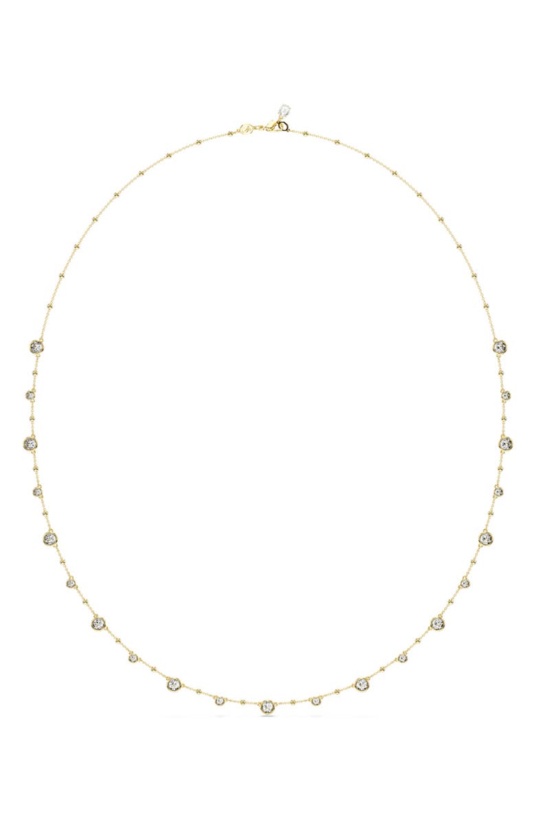 Swarovski Imber Long Crystal Station Necklace, Main, color, Gold