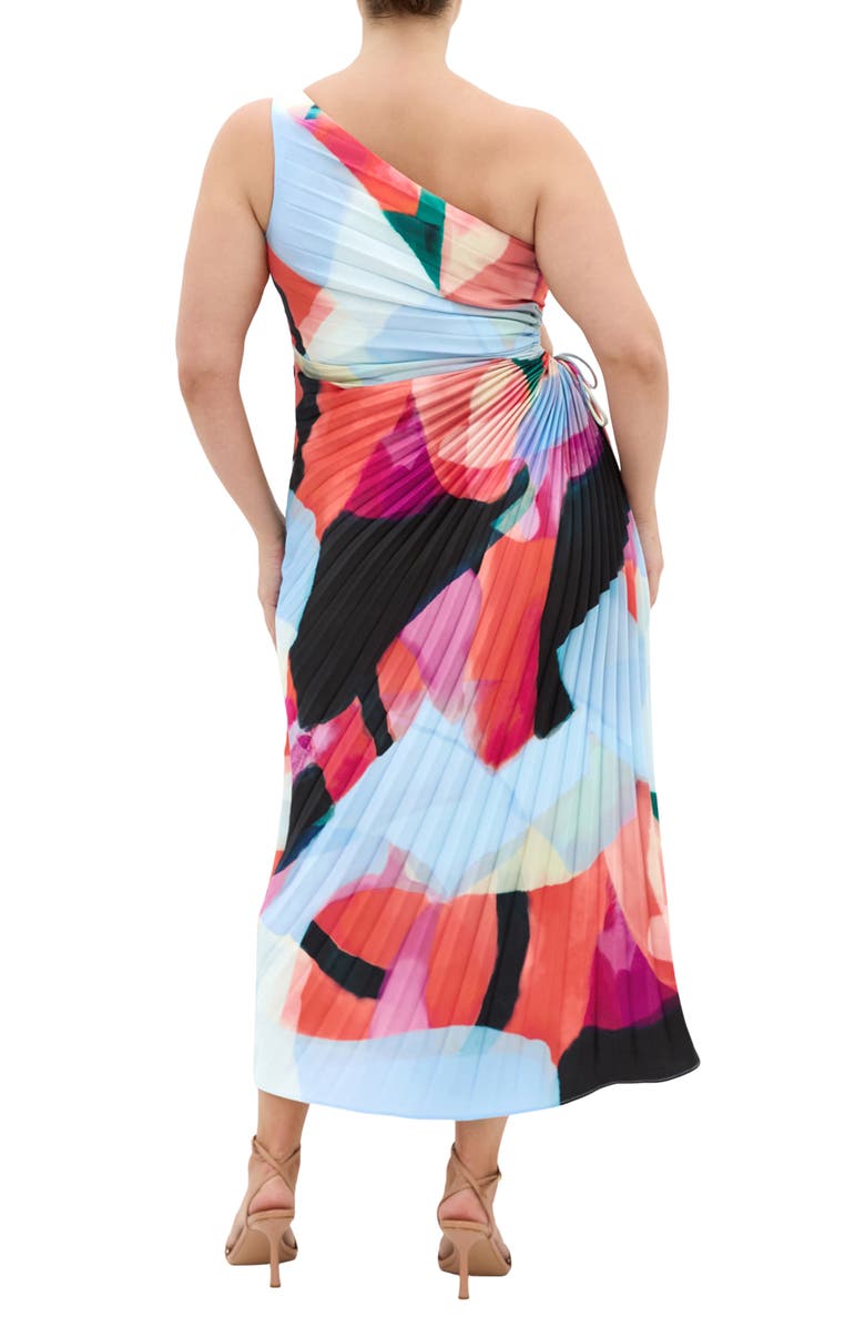 City Chic Aliza Print Cutout One-Shoulder Maxi Dress, Alternate, color, Aspect