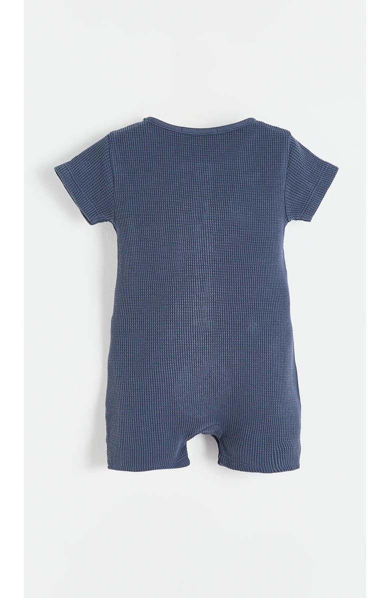 Babycottons Waffle Short Romper for Infant, Alternate, color, Blue-Graphite