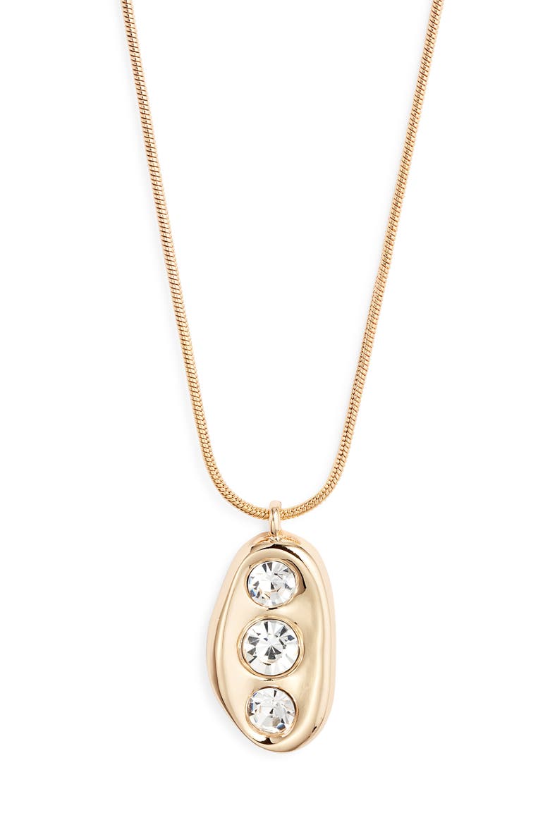 Cubic Zirconia Pendant Necklace, Main, color, CLEAR- GOLD