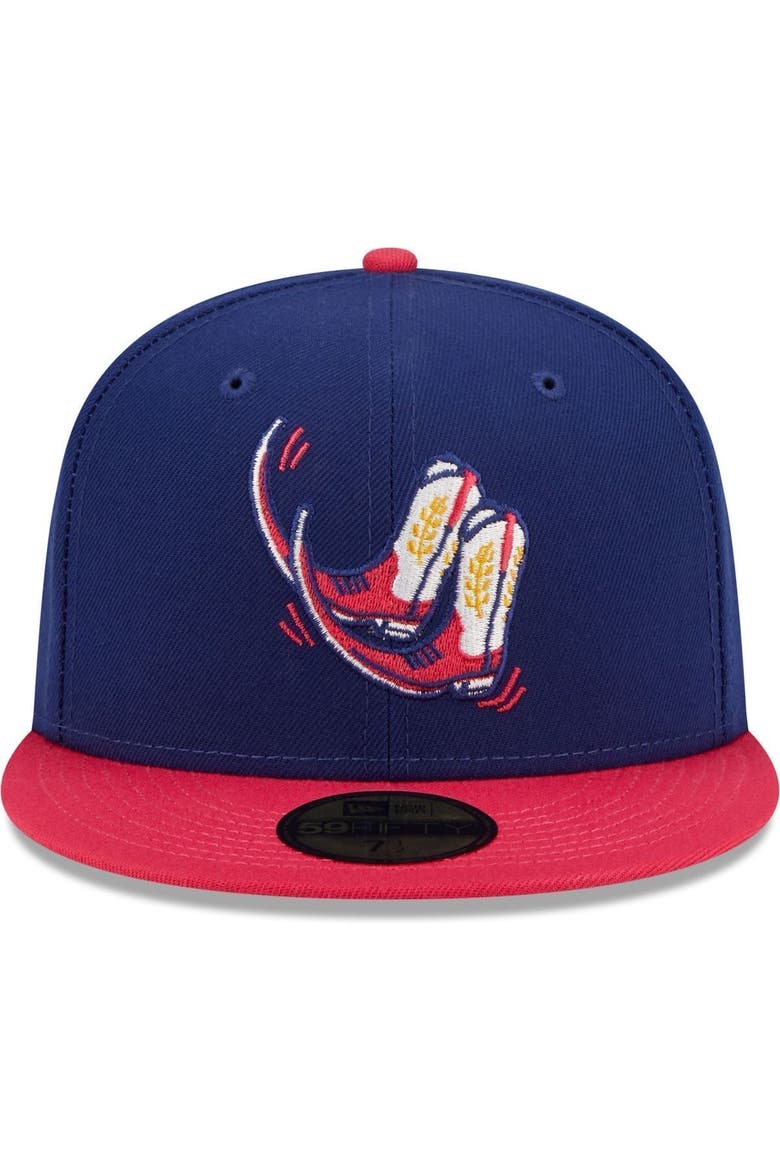 Men's New Era Navy/Coral Pointy Boots de Amarillo Copa De La Diversion 59FIFTY Fitted Hat, Alternate, color, Navy
