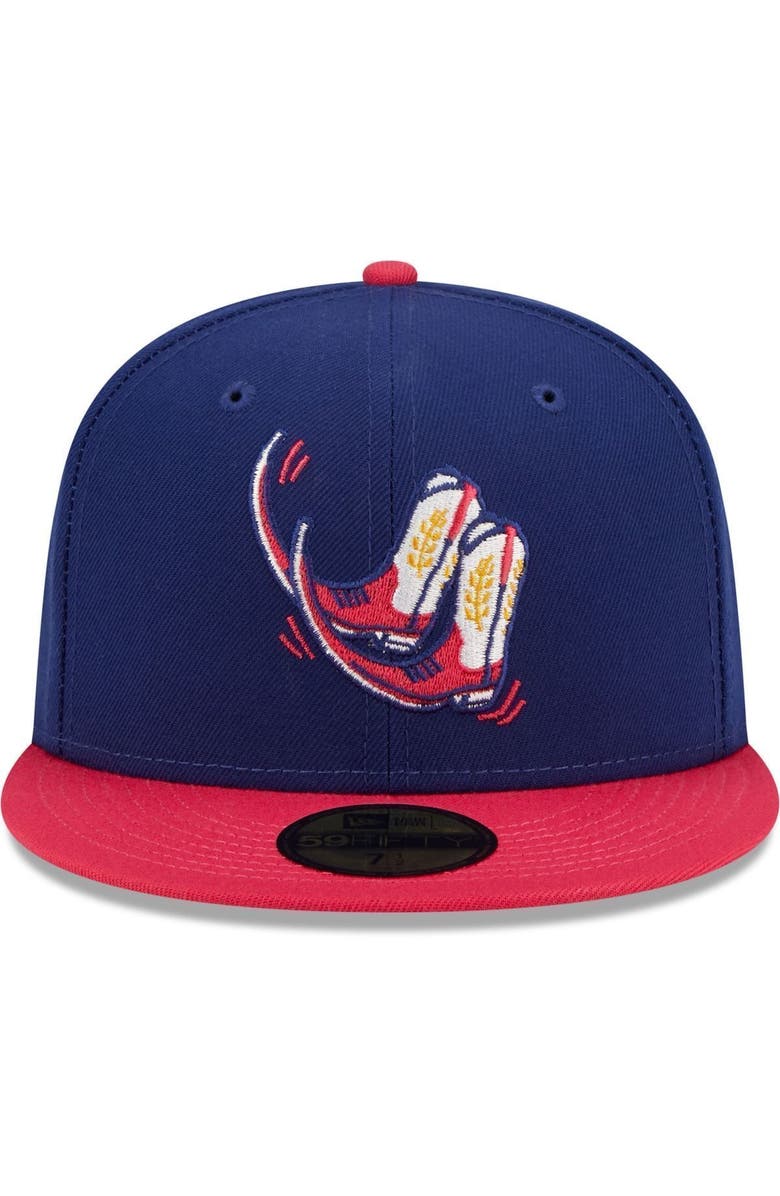 New Era Men's New Era Navy/Coral Pointy Boots de Amarillo Copa De La Diversion 59FIFTY Fitted Hat, Alternate, color, Navy