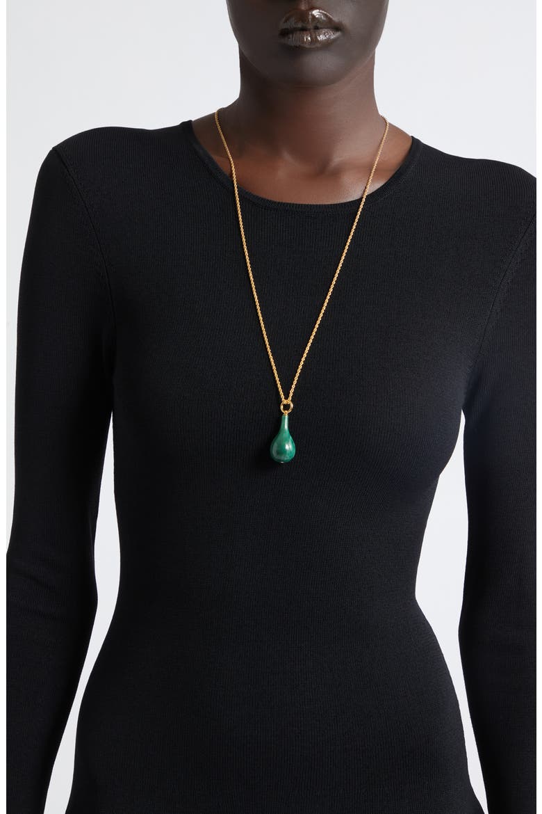 Medium Jade Drop Necklace, Alternate, color, DARK GREEN/ GOLD