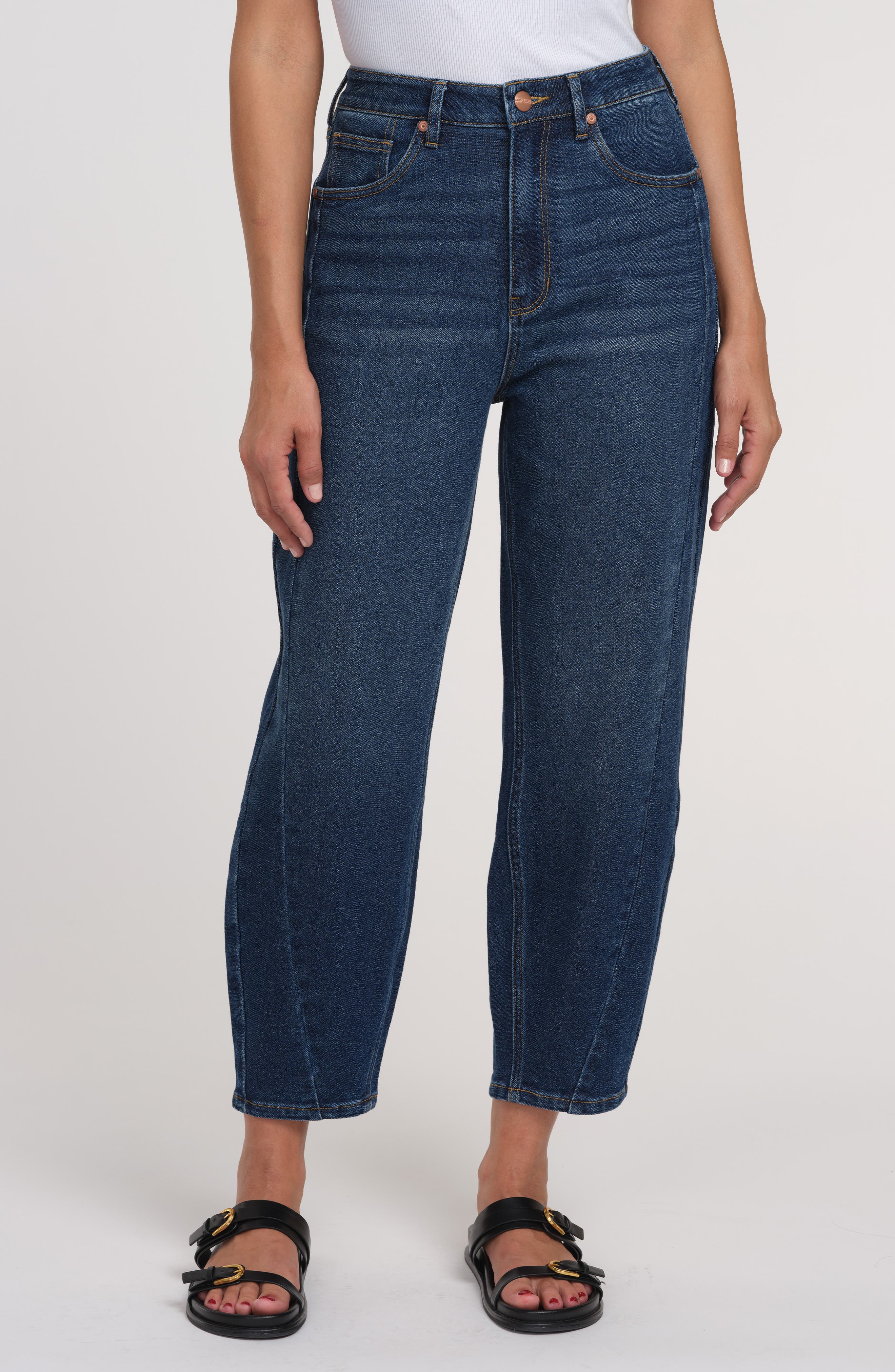 Sanctuary Denim High Rise Soft Barrel Side Seam Detail Jeans