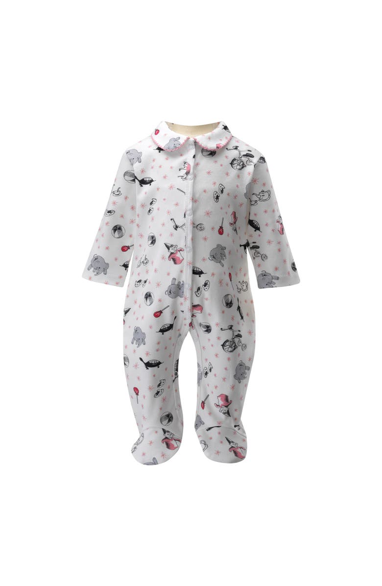 Rachel Riley Eloise Toy Print Footie Gift Set, Alternate, color, Pink