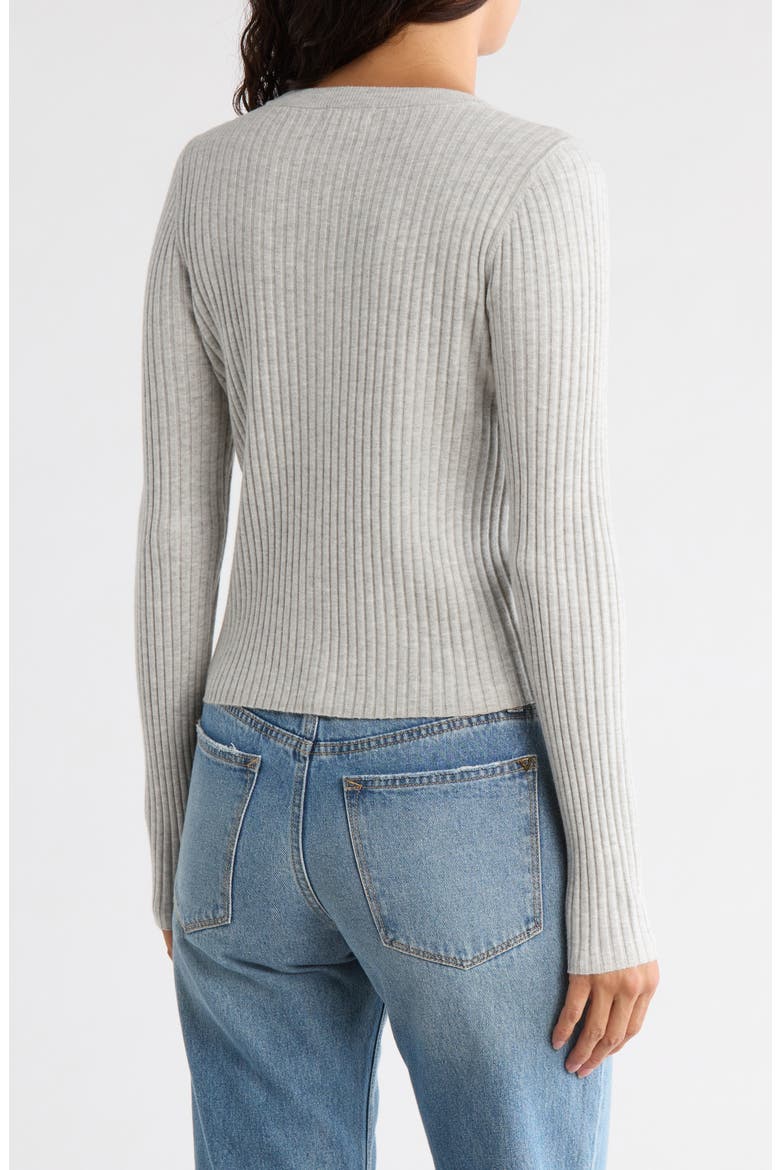 Fitted Button Front Cardigan, Alternate, color, GREY LIGHT HEATHER