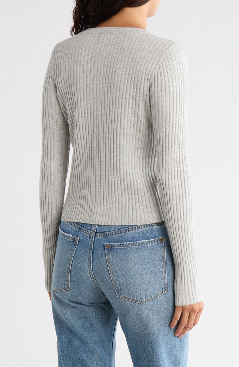 Leith Fitted Button Front Cardigan, Alternate, color, Grey Light Heather