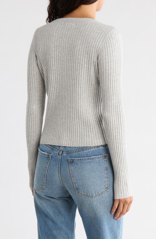 Leith Fitted Button Front Cardigan In Gray