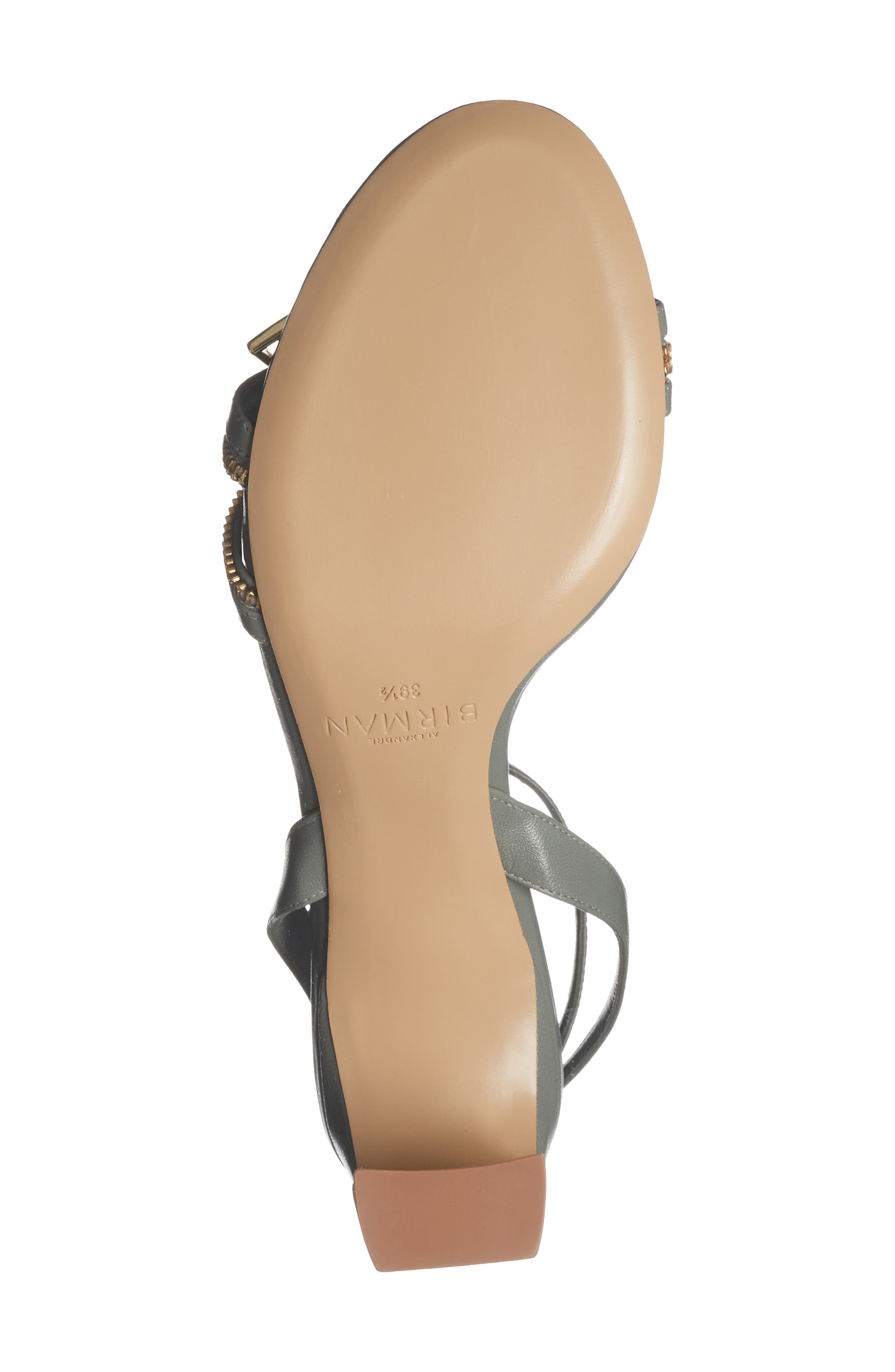 Alexandre Birman Zipper Ankle Strap Sandal, Alternate, color, Sleet