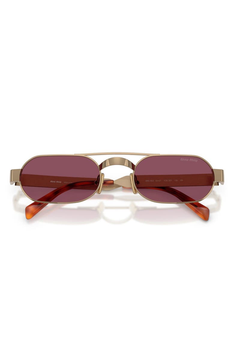 Miu Miu 52mm Oval Sunglasses, Alternate, color, Brass / Dark Violet