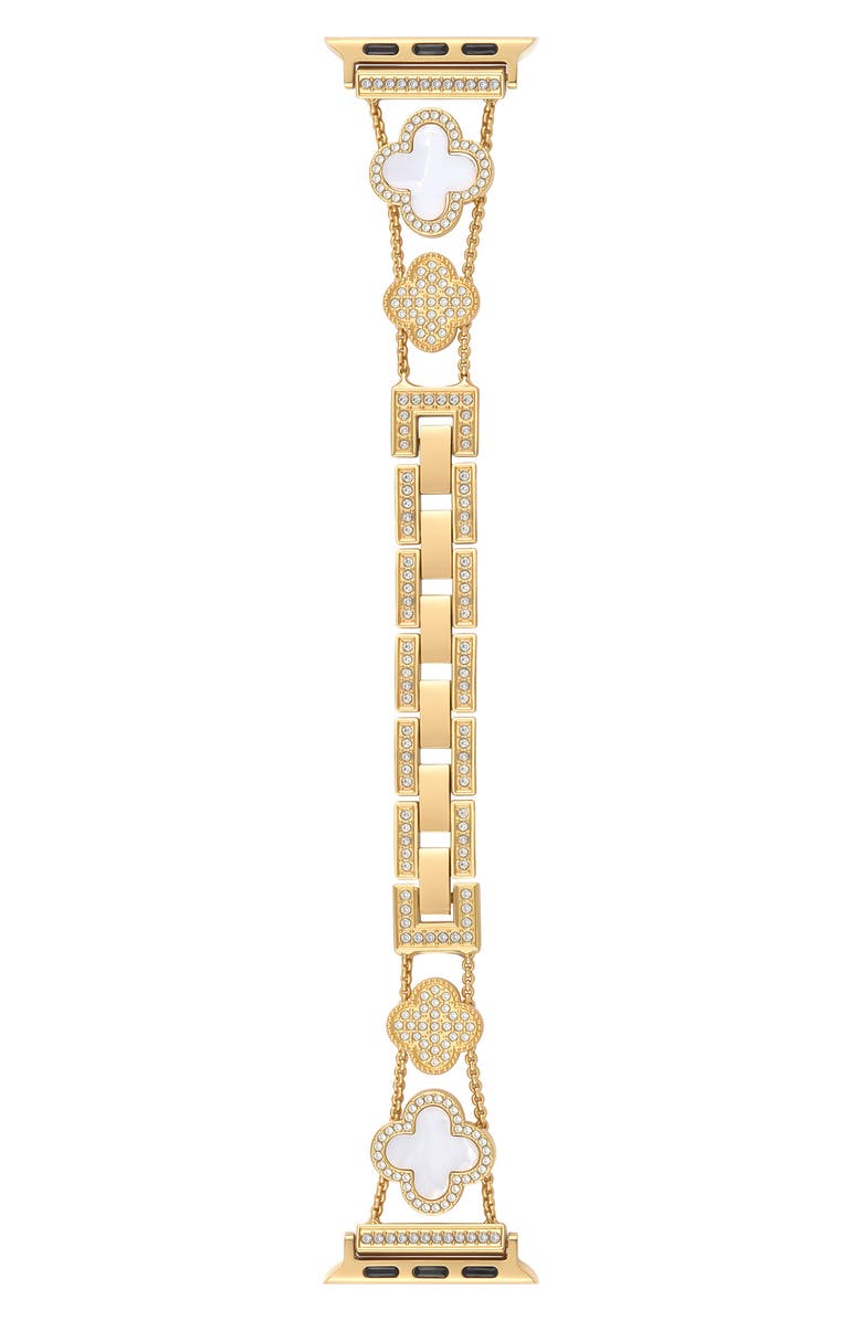 BCBG Clover Link Bracelet Apple Watch<sup>®</sup> Watchband, Main, color, Gold