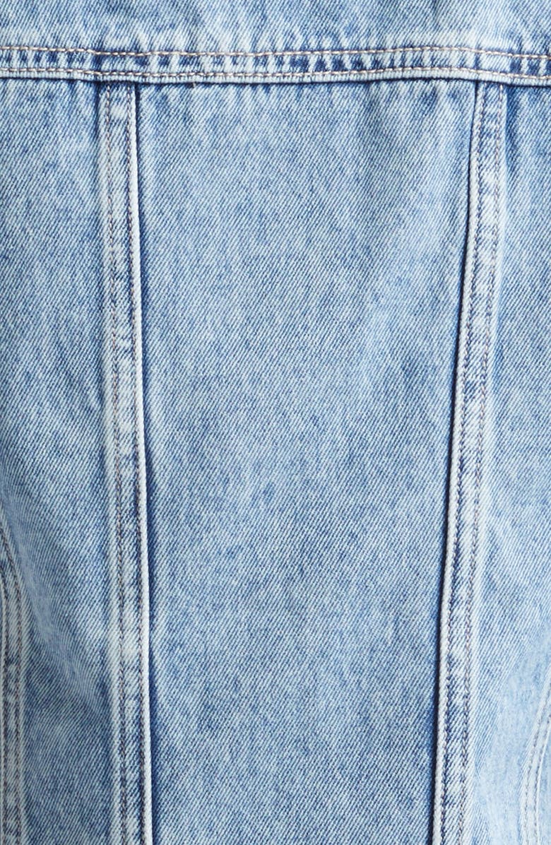 Veronica Beard Malcom Short Sleeve Denim Jacket, Alternate, color, Silver Dust