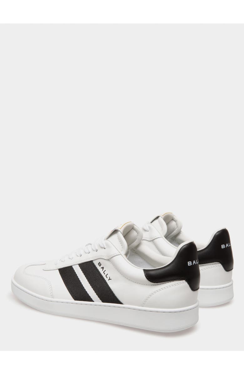 Bally Retro Crest Sneaker in Calf Leather, Alternate, color, White/Black
