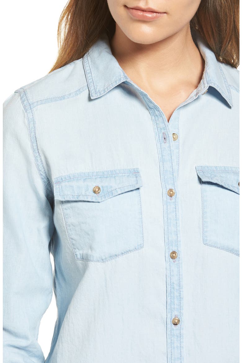 Chambray Shirt, Alternate, color, LIGHT MED WASH
