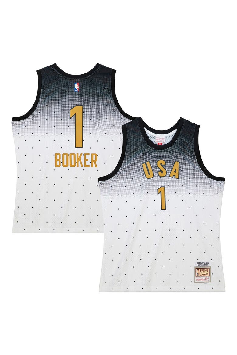 Men's Mitchell & Ness Devin Booker White 2016 NBA Rising Stars Challenge Hardwood Classics Swingman Jersey, Main, color, White