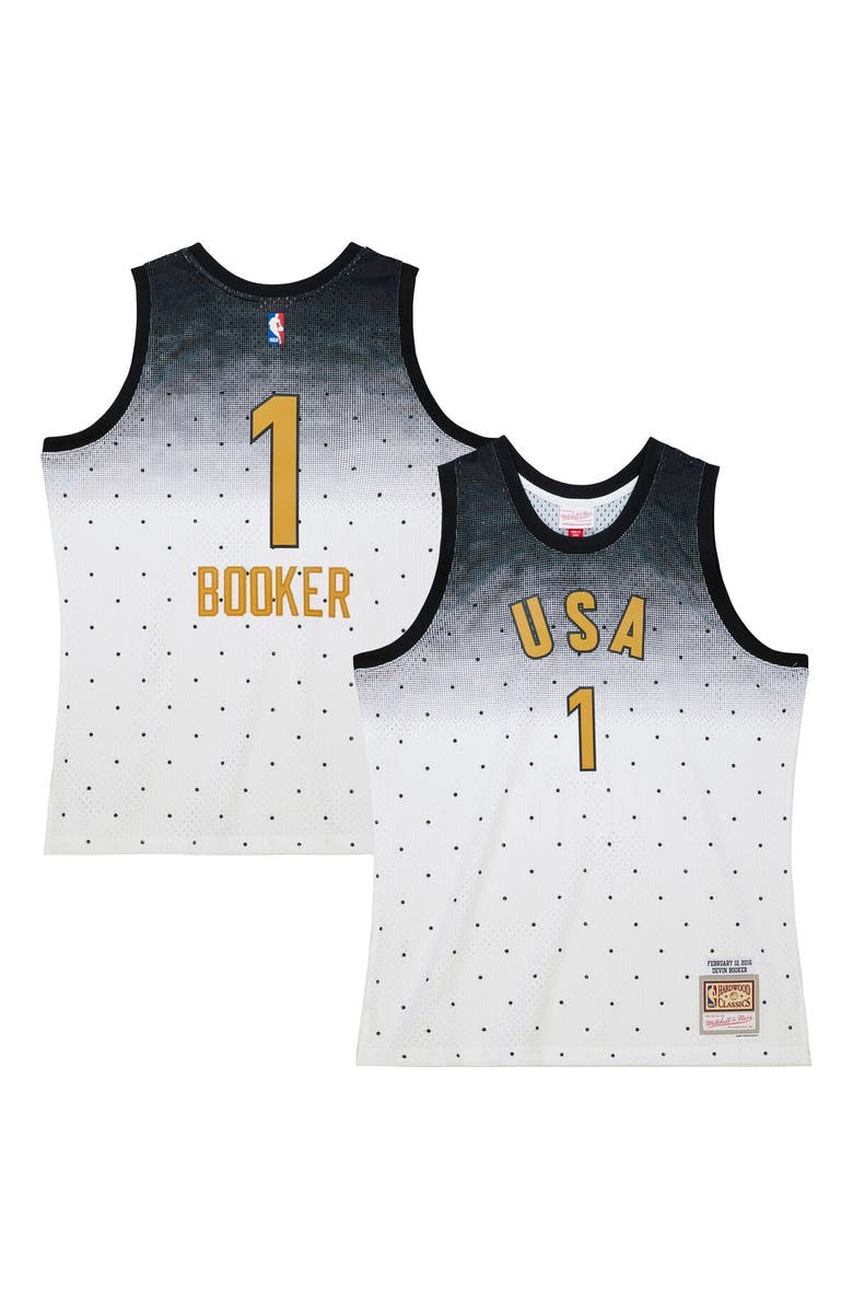 Mitchell & Ness Men's Mitchell & Ness Devin Booker White 2016 NBA Rising Stars Challenge Hardwood Classics Swingman Jersey, Main, color, 
