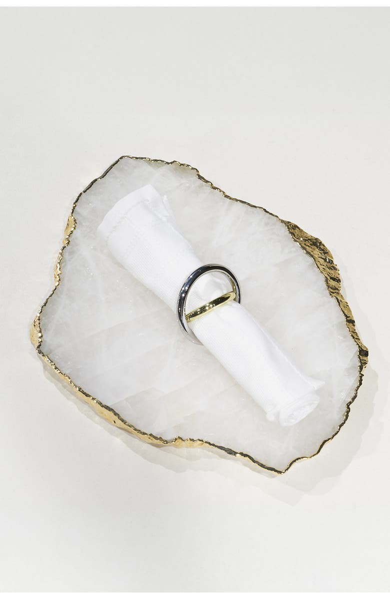 ANNA New York Set of 4 Mixed Metal Napkin Rings, Alternate, color, Silver And Gold