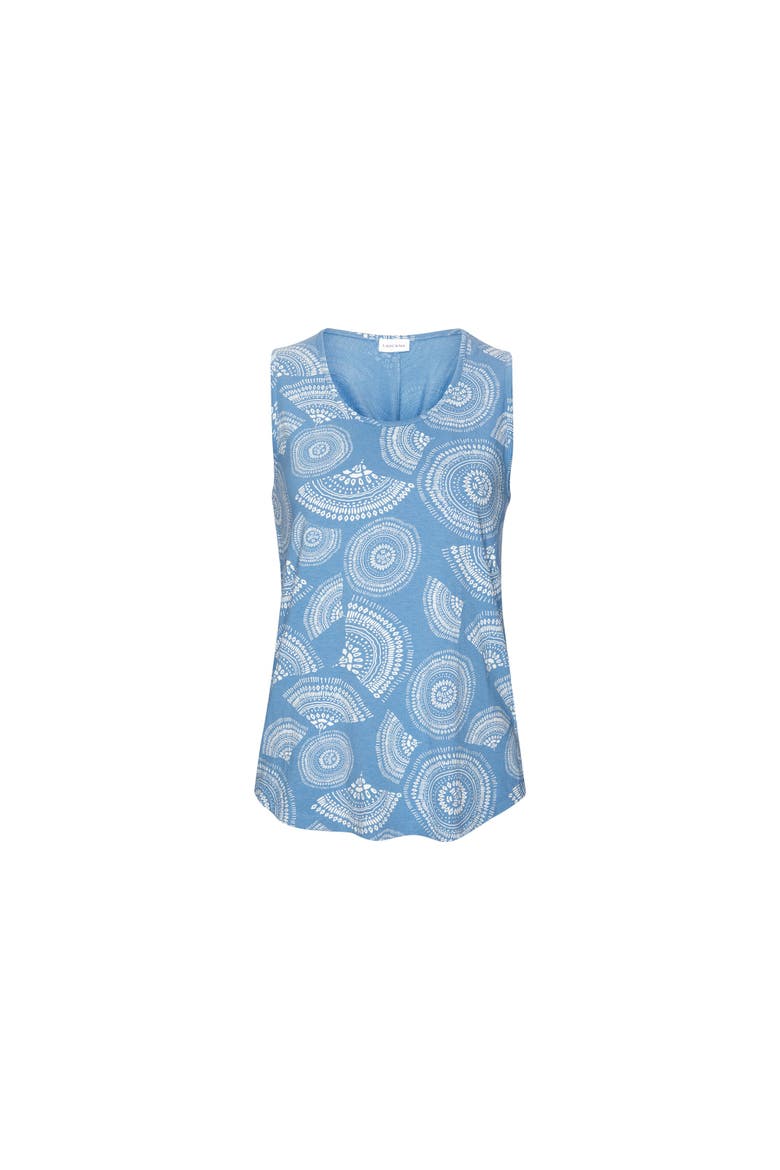 Women's Twist Back Tank Top, Alternate, color, Blue & White