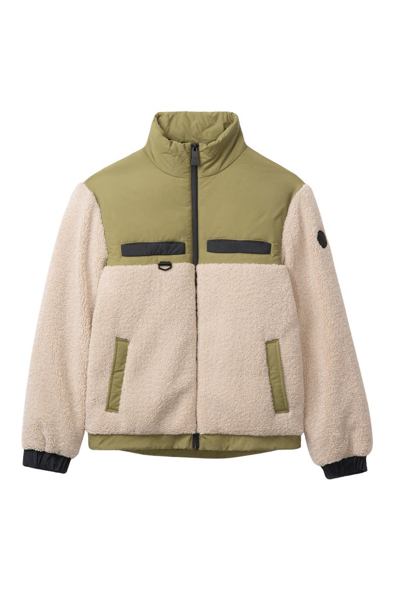 Lukaz Faux Shearling Trim Puffer Jacket, Alternate, color, OAT/ MOSS
