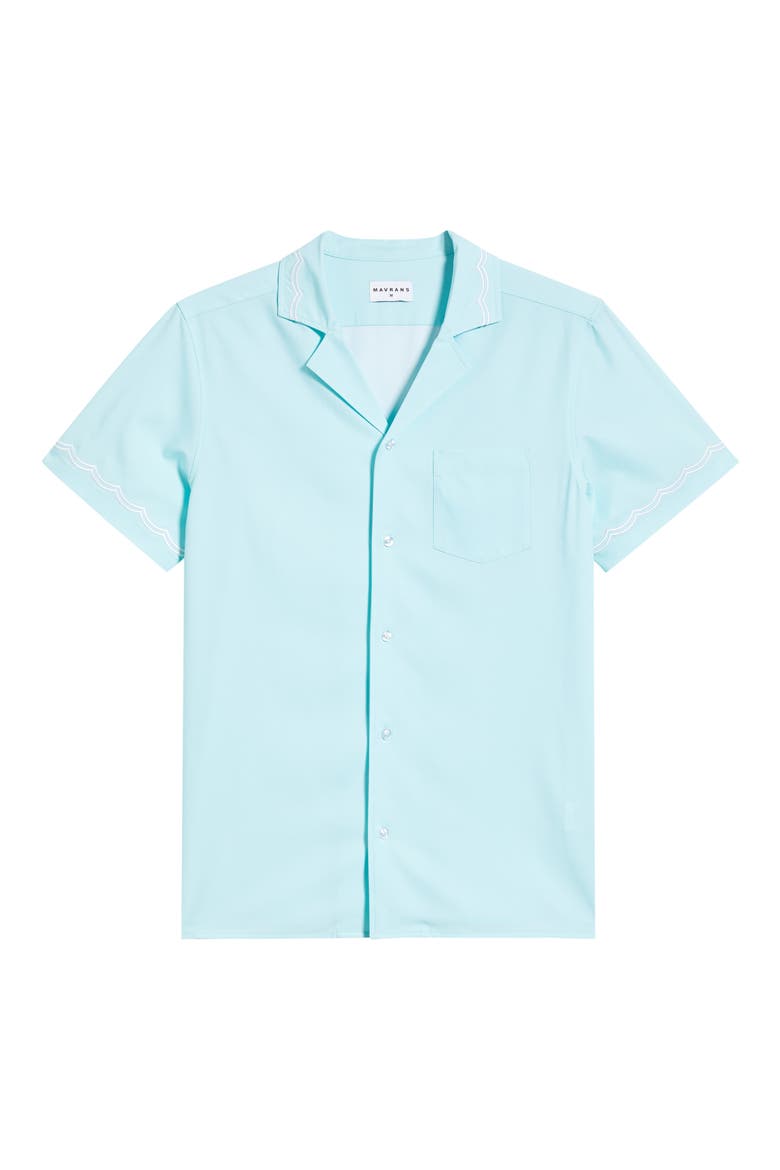 Beach Blue Waves Weekend Camp Shirt, Alternate, color, LIGHT BLUE