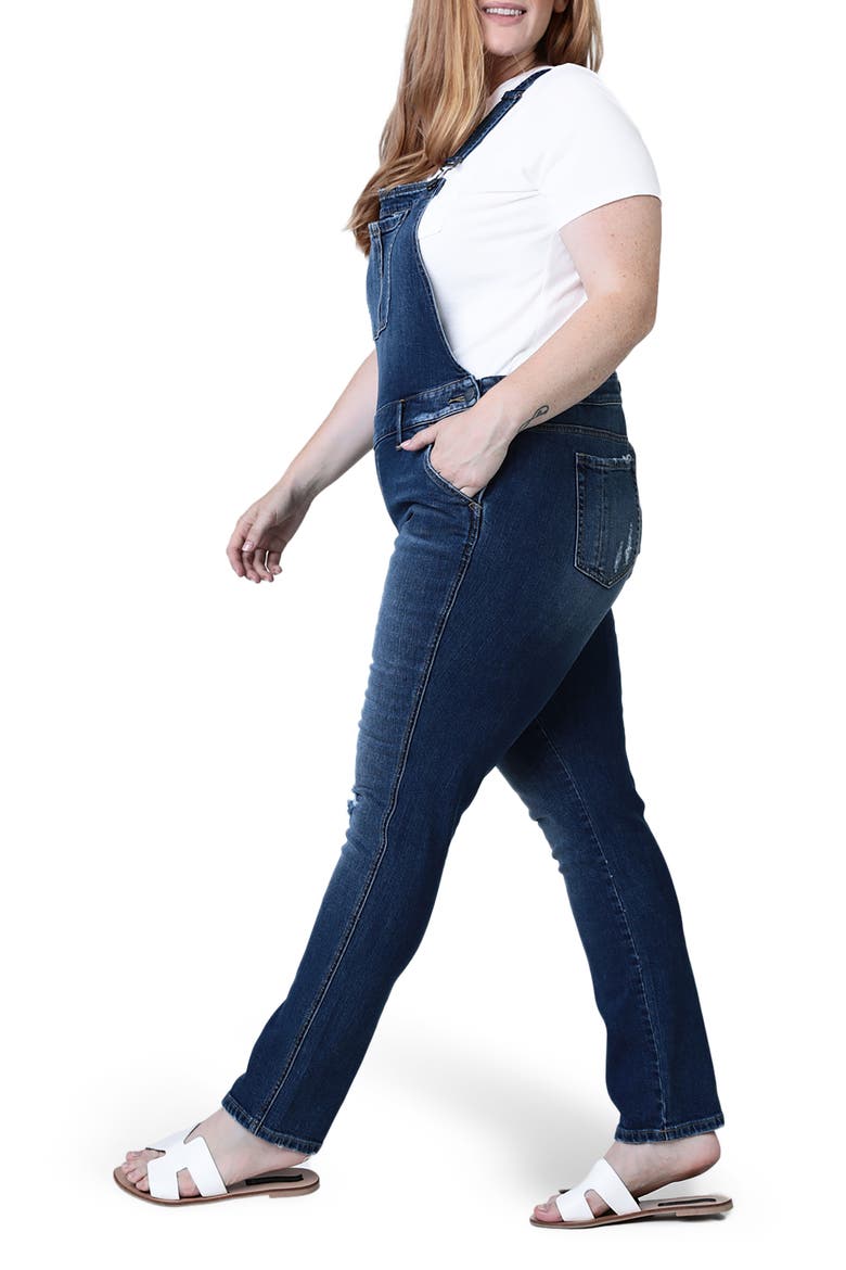 Distressed Denim Overalls, Alternate, color, JUDY