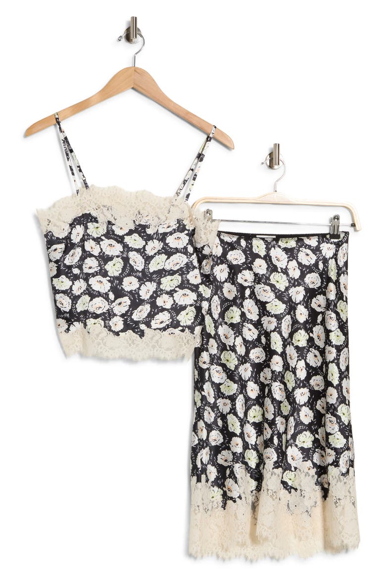 Floral Cami and Midi Skirt Set, Main, color, WATERCOLOR POPPIES