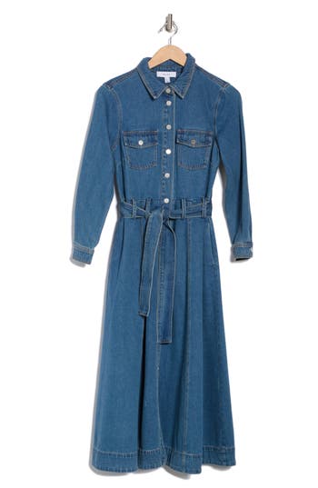 Reiss Elsa Denim Midi Dress