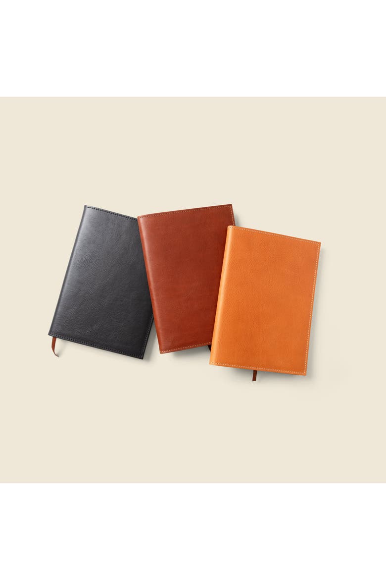 Refillable A5 Leather Journal Cover, Alternate, color, Black