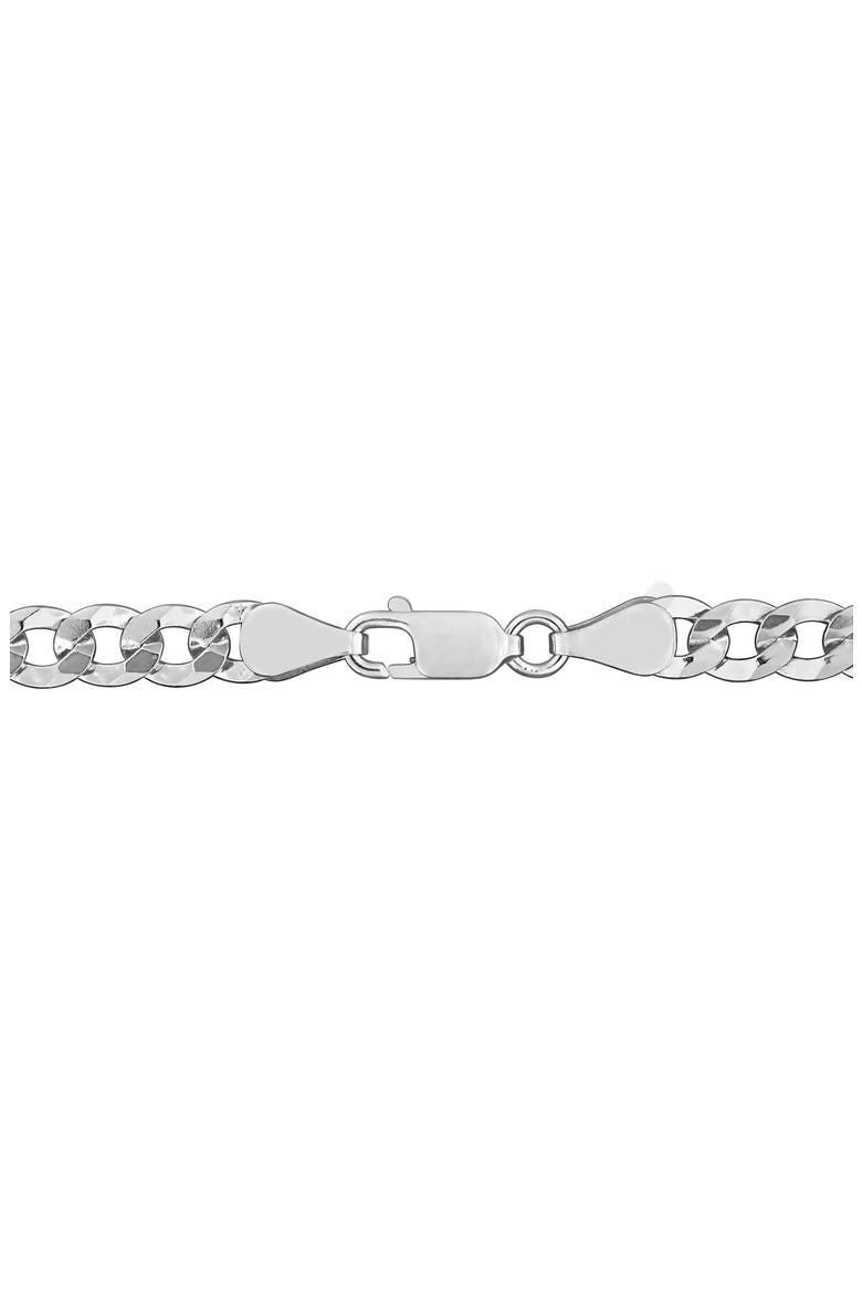 Diamond Cut Curb Chain Bracelet, Alternate, color, SILVER