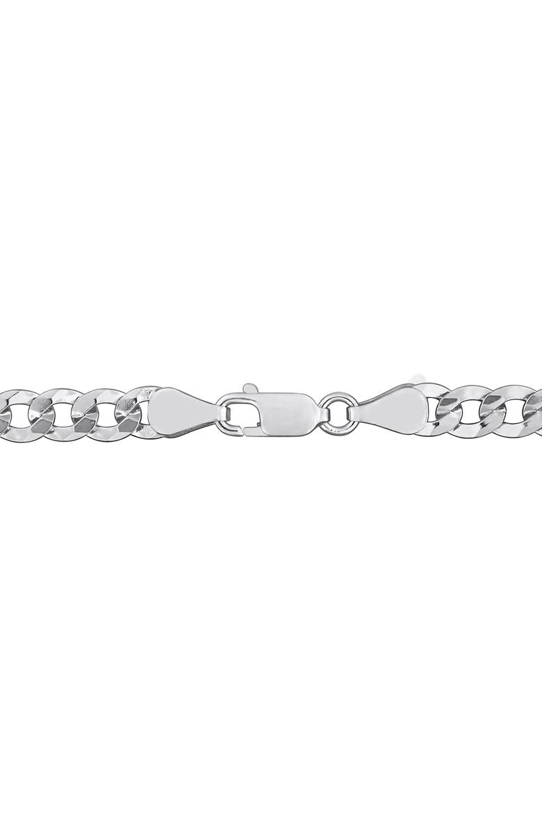 DELMAR Diamond Cut Curb Chain Bracelet, Alternate, color, Silver