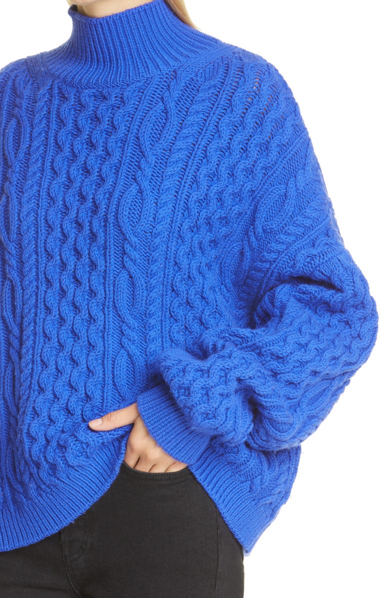 Alice + Olivia Oversize Cable Knit Sweater, Alternate, color,