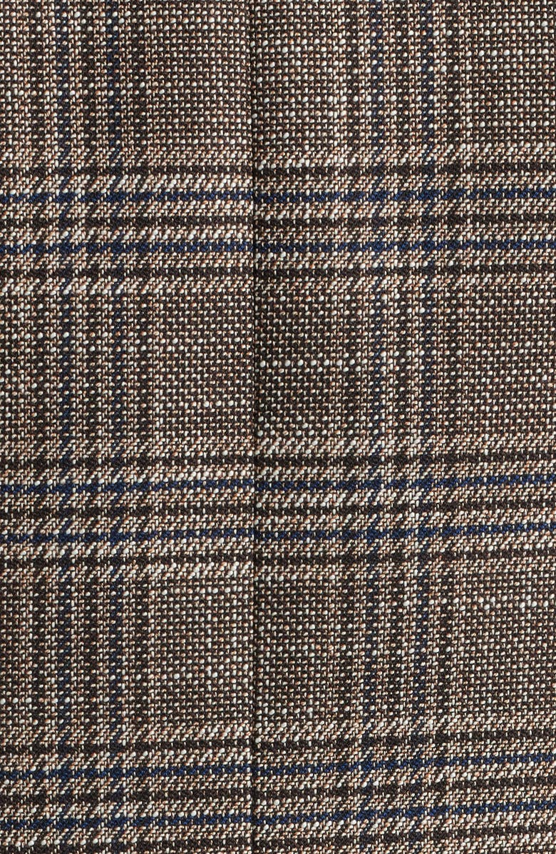 Tahari ASL Plaid Double Breasted Blazer, Alternate, color, Espresso I