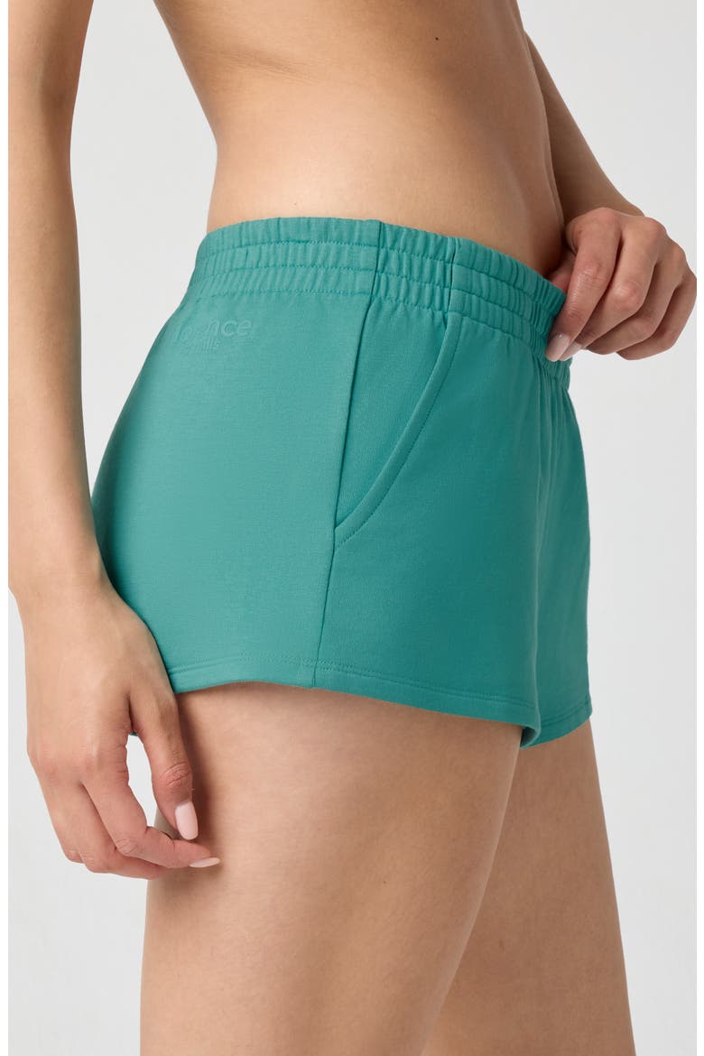 Sporty French Terry Sweat Shorts, Alternate, color, BRISTOL