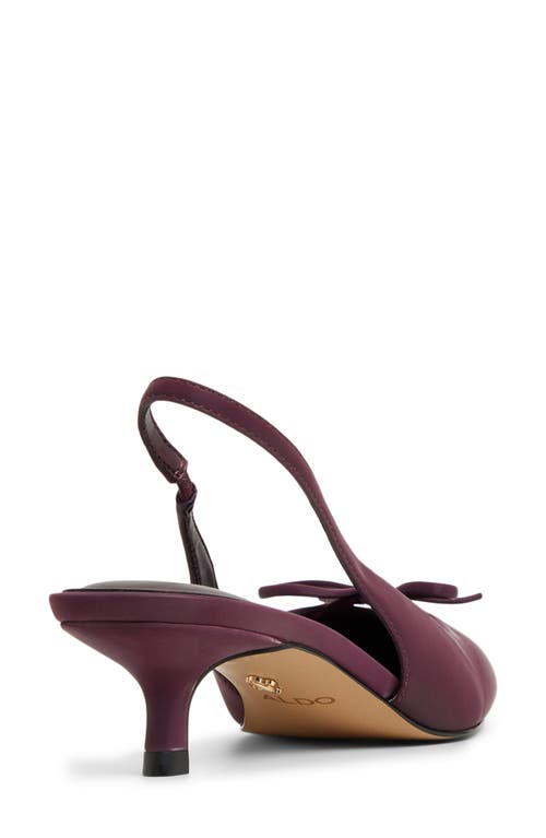 Aldo Azizza Slingback Pointed Toe Kitten Heel Pump In Burgundy