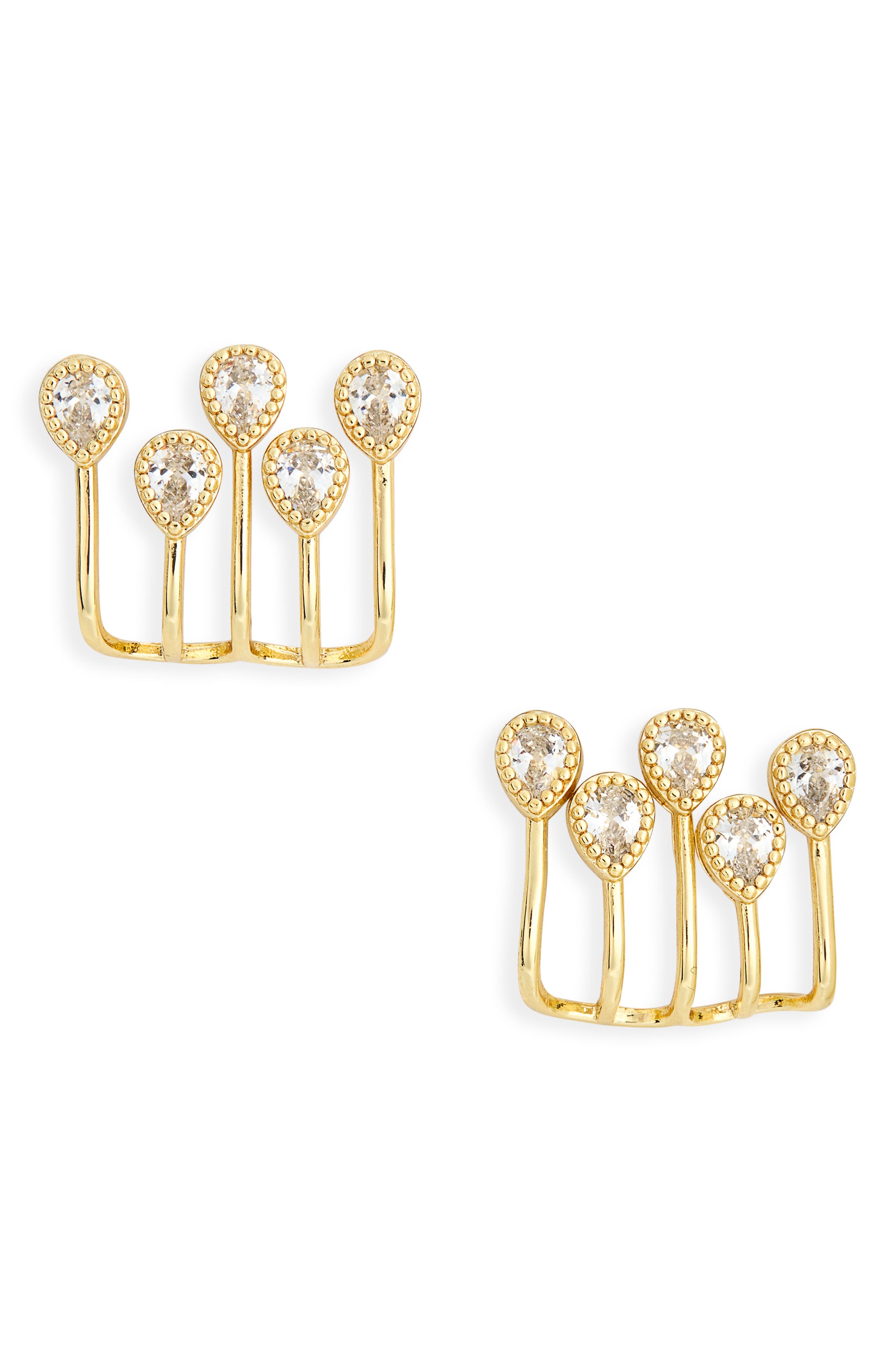 NORDSTROM RACK Cubic Zirconia Teardrop Ear Jackets