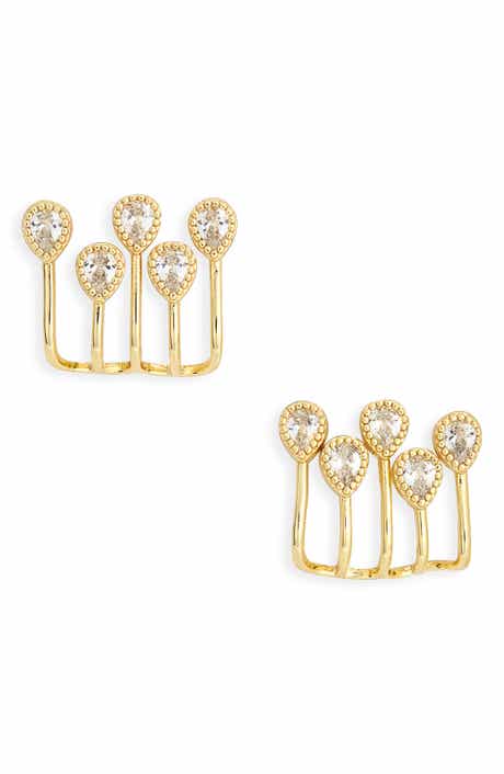 NORDSTROM RACK Cubic Zirconia Teardrop Ear Jackets