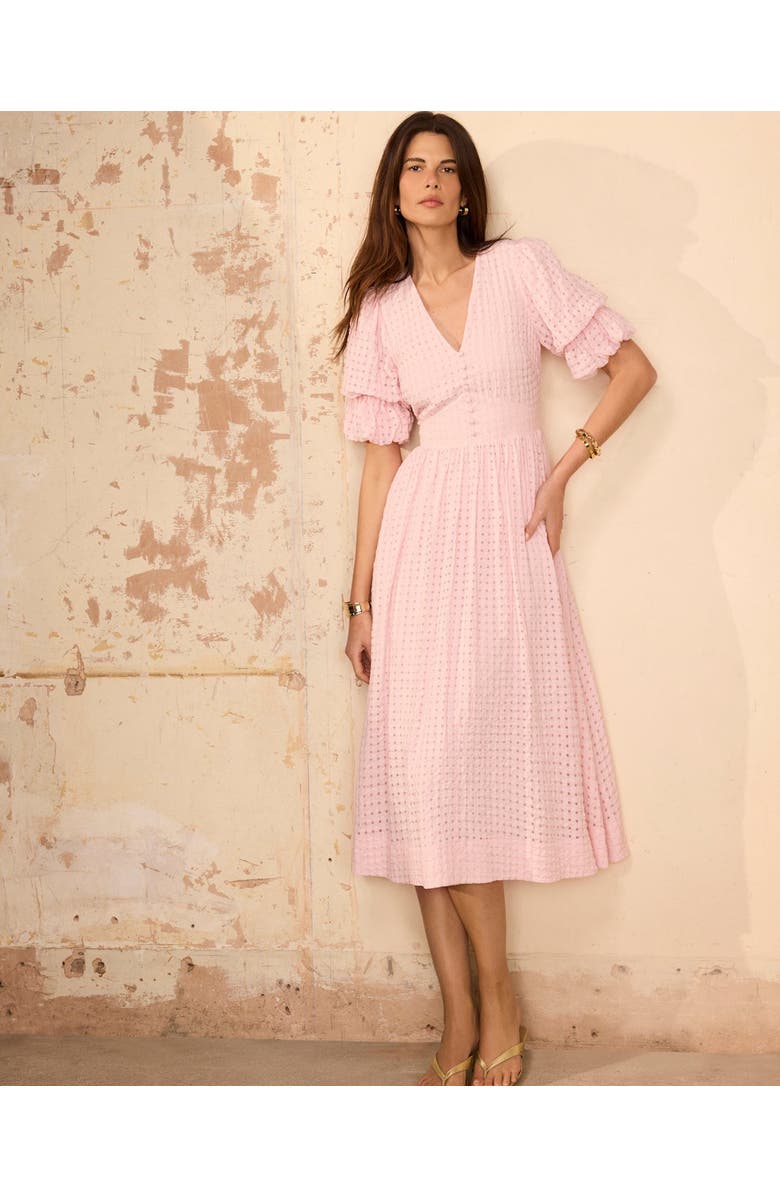 MINT VELVET Checked Midi Dress, Alternate, color, Pink