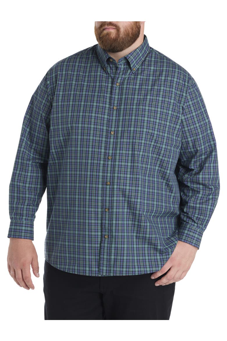 Big & Tall Easy-Care Large Plaid Sport Shirt, Alternate, color, MULTI