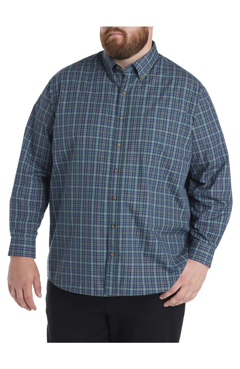 Harbor Bay by DXL Big & Tall Easy-Care Large Plaid Sport Shirt, Alternate, color, Multi