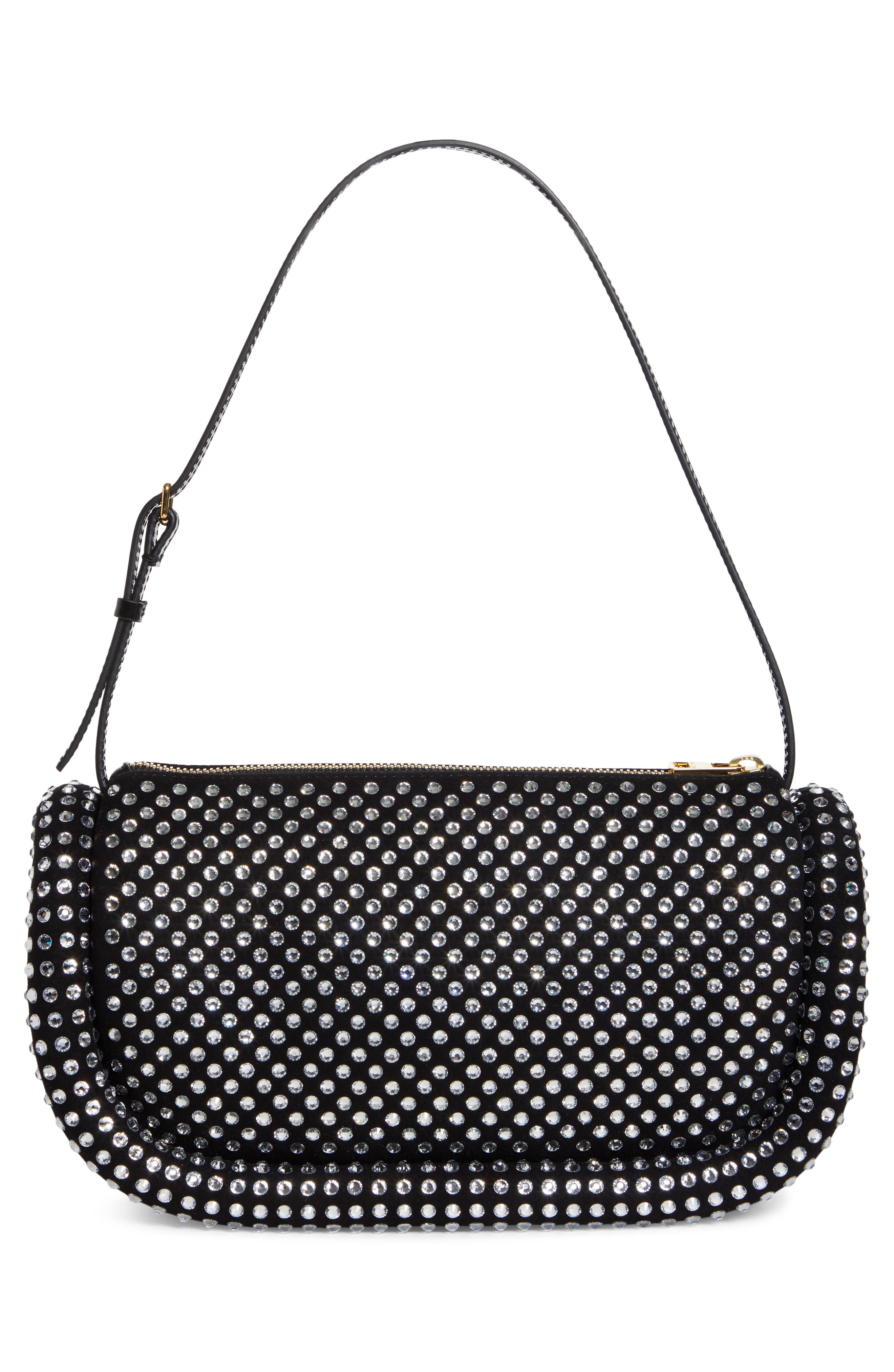 JW Anderson The Bumper Crystal Embellished Leather Shoulder Bag, Alternate, color, 