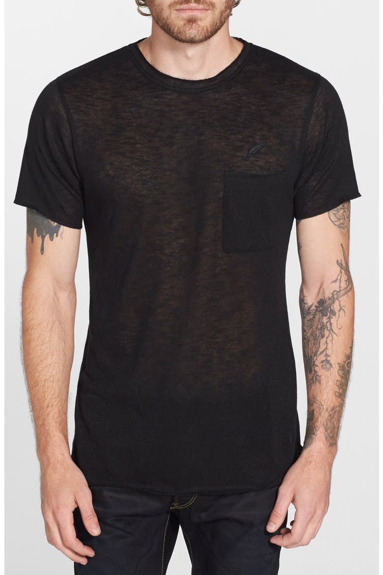 'Keyne' Slub Pocket T-Shirt, Main, color, BLACK