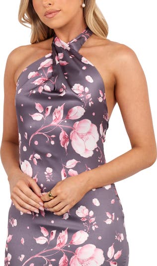 Mila Floral Print Halter Dress