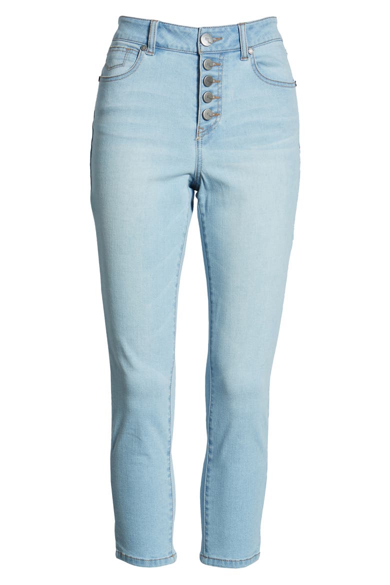 High Waist Button Fly Crop Skinny Jeans, Alternate, color, SAMMY