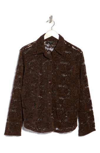 Paisley Lace Button-Up Shirt