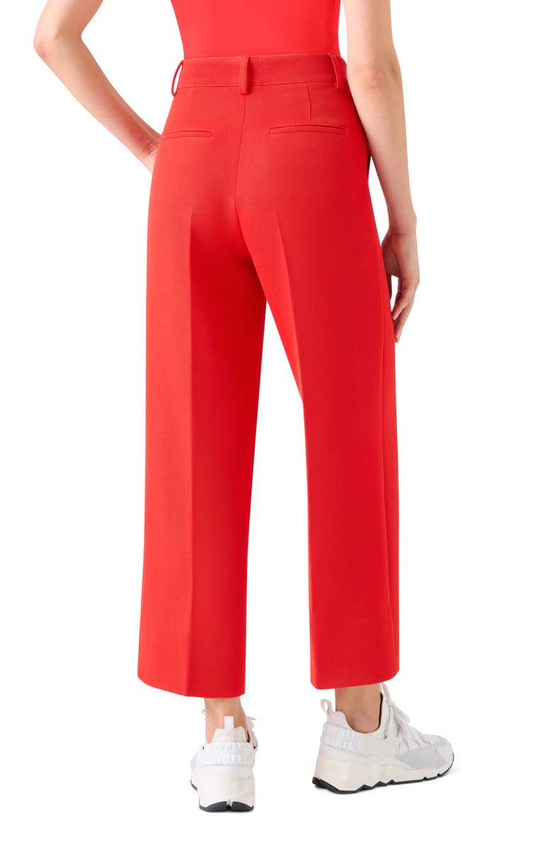 Akris punto Wool Gabardine Ankle Pants, Alternate, color, Bright Red