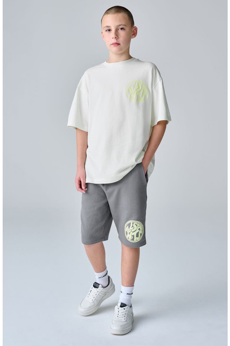 Kids' Distortion Graphic T-Shirt & Drawstring Shorts Set, Alternate, color, WHITE